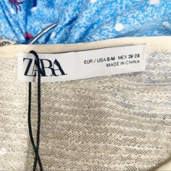 Zara Women’s Sequin Knit Ecru Cape - Picture 12 of 12